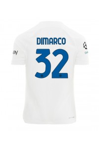 Inter Milan Federico Dimarco #32 Jalkapallovaatteet Vieraspaita 2023-24 Lyhythihainen